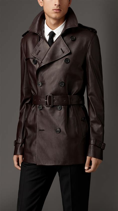 leather burberry trench|burberry men's trench.